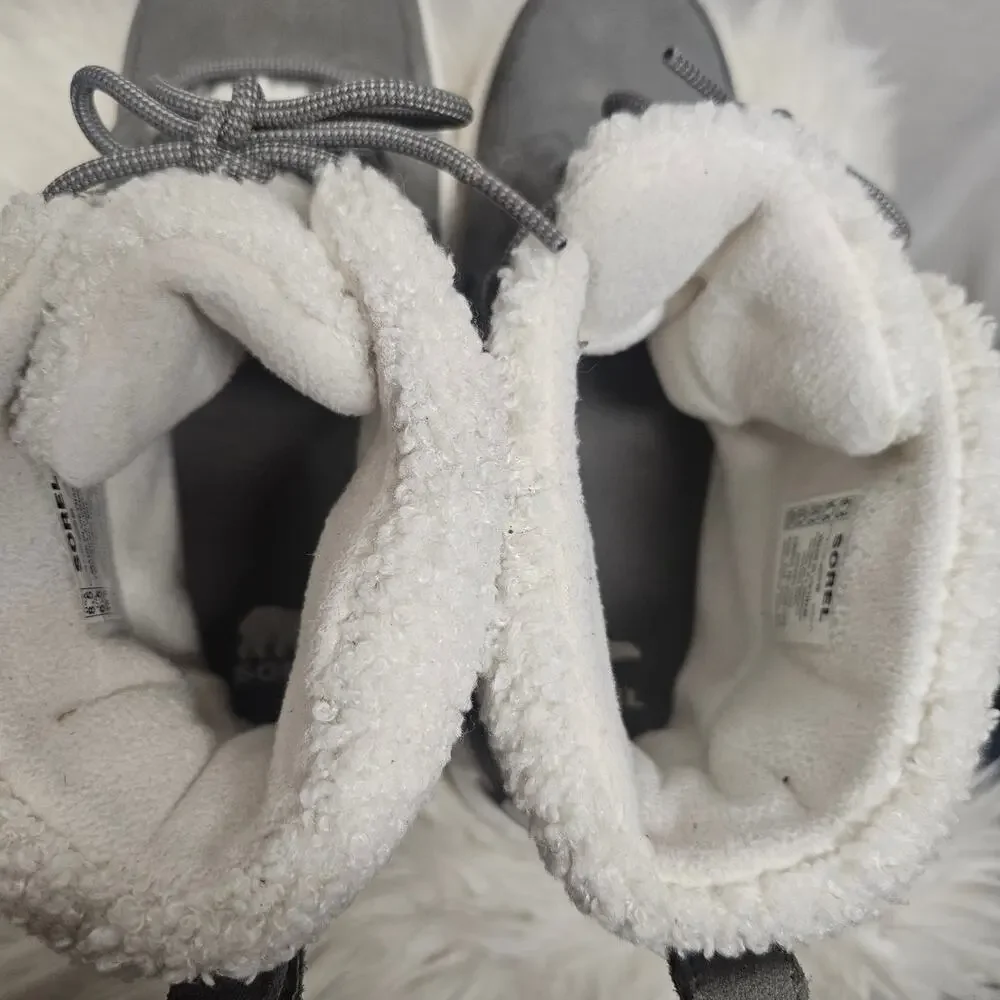 Sorel Explorer II Carnival Cozy Waterproof Boots Women Quarry/Sea Salt Size 8.5